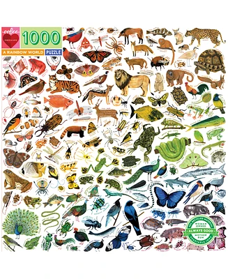 Eeboo Piece and Love A Rainbow World 1000 Piece Square Adult Jigsaw Puzzle Set