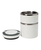 Kitchen Details 2 Tier Round Twist Stainless Steel Insulated Lunch Box