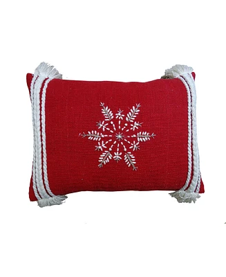 Vibhsa Beaded Snowflake Decorative Pillow, 14" x 20"