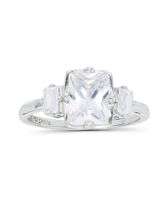 Cubic Zirconia Radiant and Baguette Cut Ring
