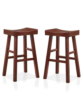 Furniture of America Bora Saddle Bar Stool, Set 2