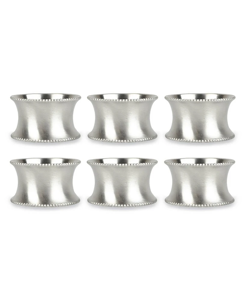 Design Imports Beaded Napkin Ring, Set of 6