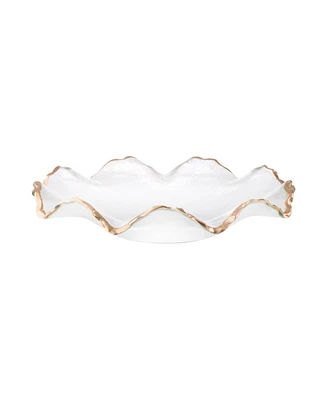 Classic Touch Glass Ruffle Bowl with Edge