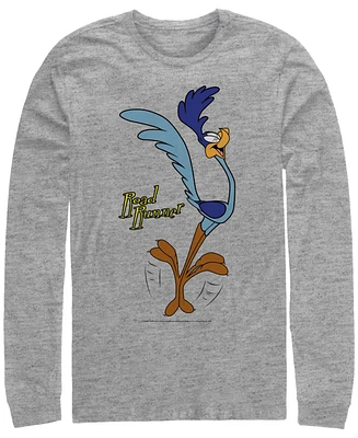 Men's Looney Tunes Faces of Road Runner Long Sleeve Crew T-shirt