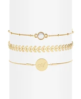 Wren Initial Howlite Bracelet Set