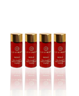 Lovinah Skincare 60% Vitamin C Booster 4-Piece Ampoules Set, 20 mL