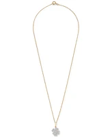 Wrapped Diamond Clover 18" Pendant Necklace (1/10 ct. t.w.) in 10k Gold, Created for Macy's