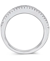 Cubic Zirconia Beaded Band in Sterling Silver