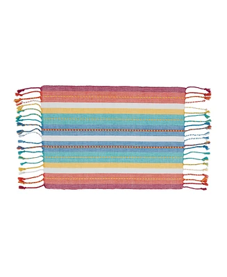 Saro Lifestyle Striped Design Dobby Placemats, Set of 4, 19" x 13"