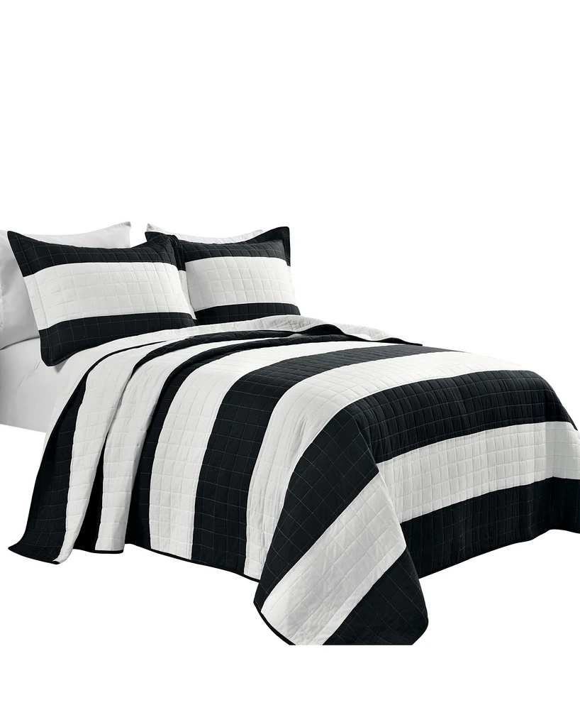 Lush Decor New Berlin Stripe 3 Piece Quilt Set