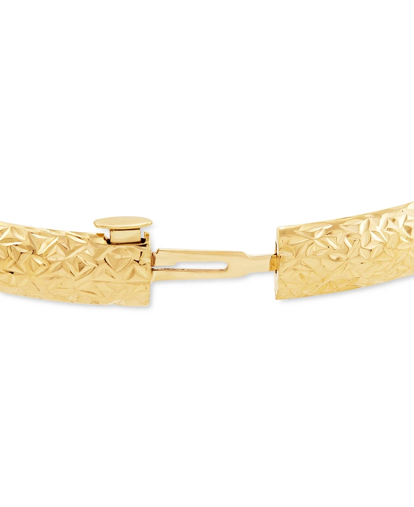 Textured Bangle Bracelet in 10k Gold, White Gold and Rose Gold