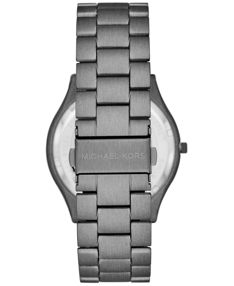 Michael Kors Men's Gunmetal Stainless Bracelet Watch 44mm Gift Set