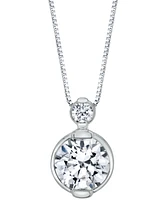 Sirena Diamond Double Bezel 18" Pendant Necklace (1/4 ct. t.w.) In 14K White Gold or 14K Yellow Gold
