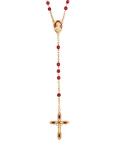 14K Gold-Dipped Red Bead and Red Enamel Rosary