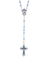 Silver-Tone Sapphire Enamel "King of Kings" Rosary