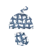 Hudson Baby Boys Essential 8-Piece Set Knotted Beanie Hats and Anti-Scratch Mitts