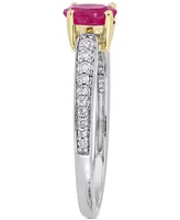 Ruby (5/8 ct. t.w.) & Diamond (1/6 Ring 10k Gold White