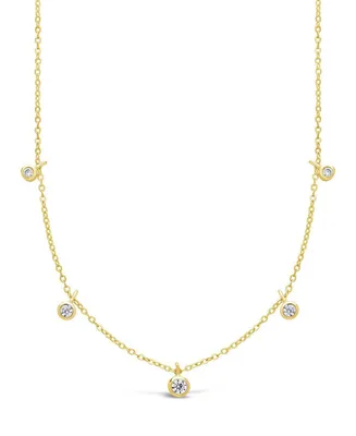Women's Cubic Zirconia Dangling Bezel Necklace