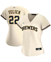 Women's Christian Yelich Cream Milwaukee Brewers Home Replica Player Jersey