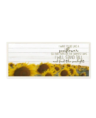 Stupell Industries Be Like a Sunflower Wood Texture Inspiring Word Design Wall Plaque Art, 7" x 17"
