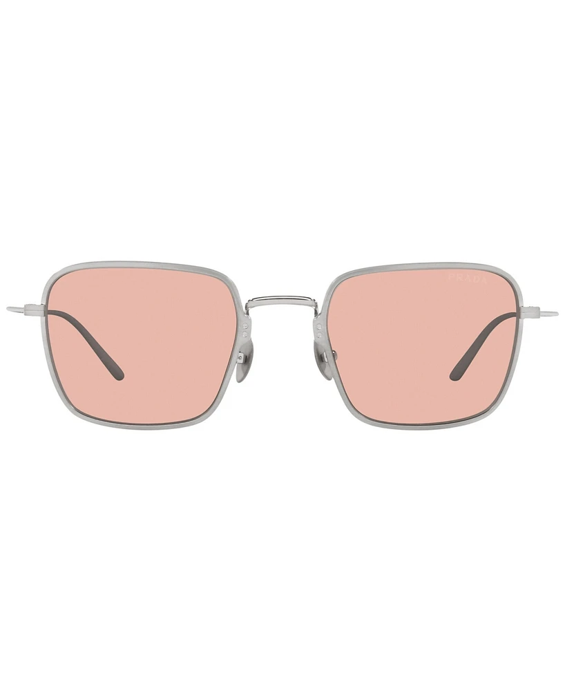 Prada Titanium Rectangular Men's Sunglasses, Pr 54WS