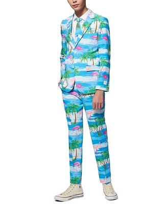 OppoSuits Teen Boys Flaminguy Flamingo Suit Including Blazer, Pants and Clip-On-Tie