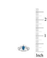 Sapphire (1/2 ct. t.w.) and Diamonds (1/8 ct. t.w.) Ring Set in 14k White Gold