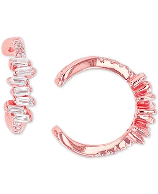 Cubic Zirconia Round and Baguette Ear Cuffs