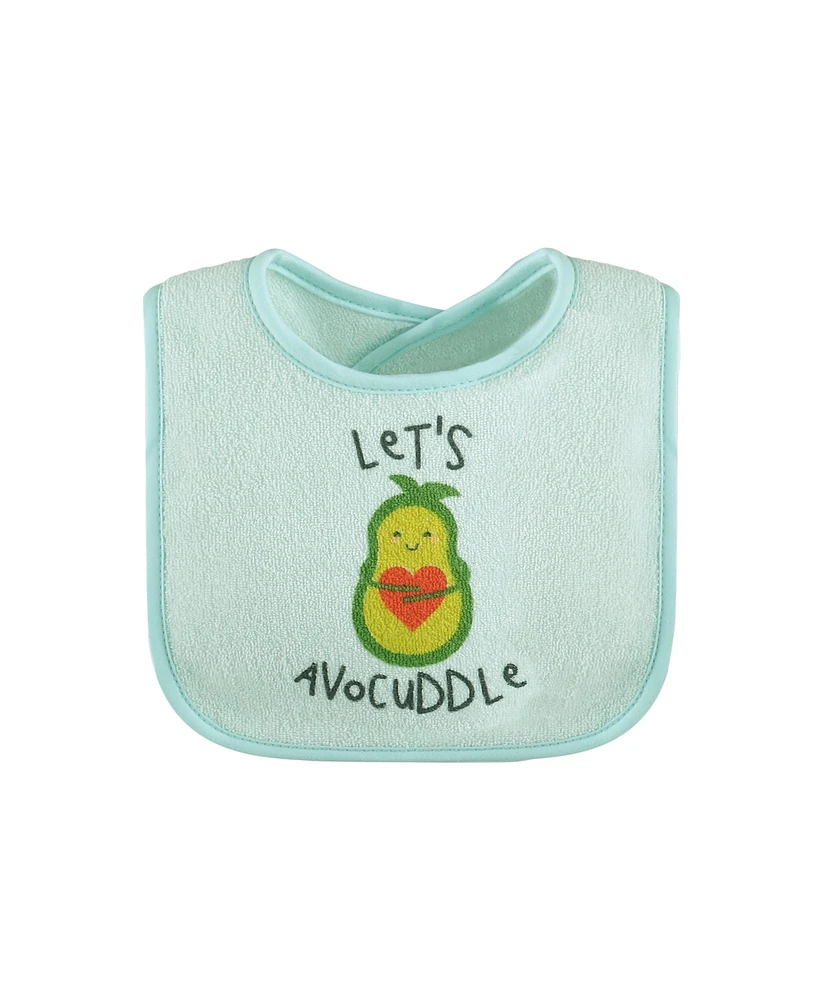 The Peanutshell Cotton Baby Bibs for Girls or Boys, 8 Pack, Green, Blue, Yellow