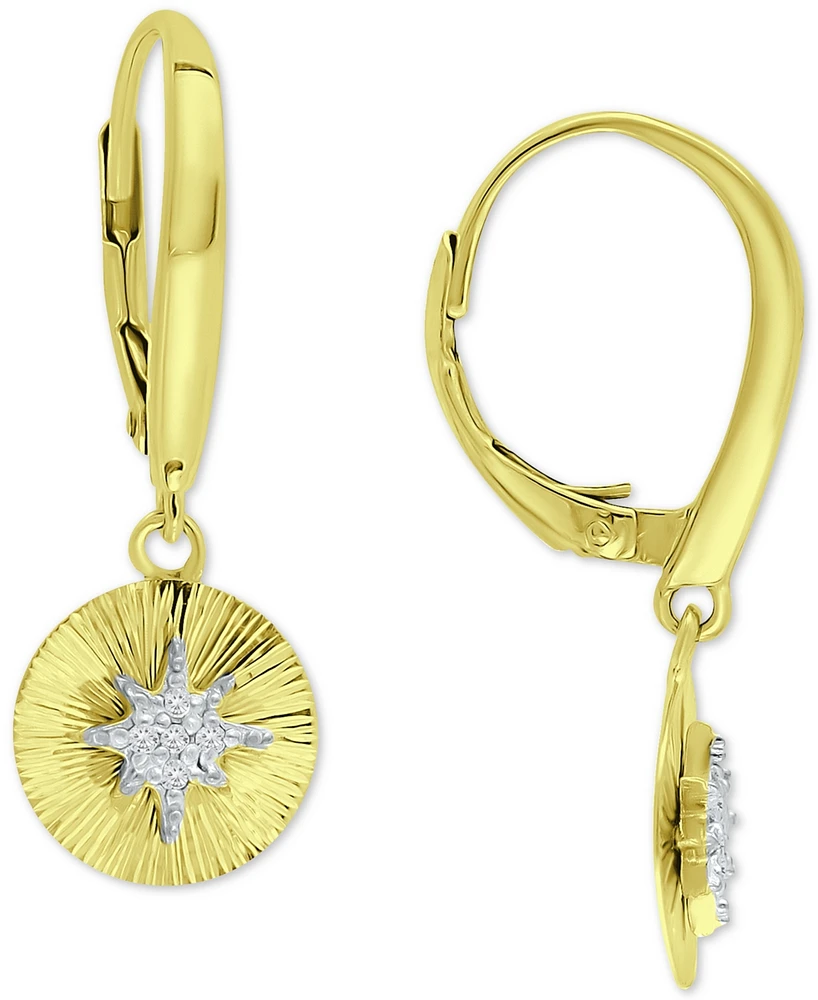 Giani Bernini Cubic Zirconia Starburst Disc Drop Earrings, Created for Macy's