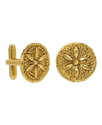 2028 14K Gold-tone Round Cufflinks