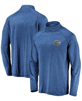 Men's Royal Florida Gators Primary Logo Striated Raglan Quarter-Zip Jacket