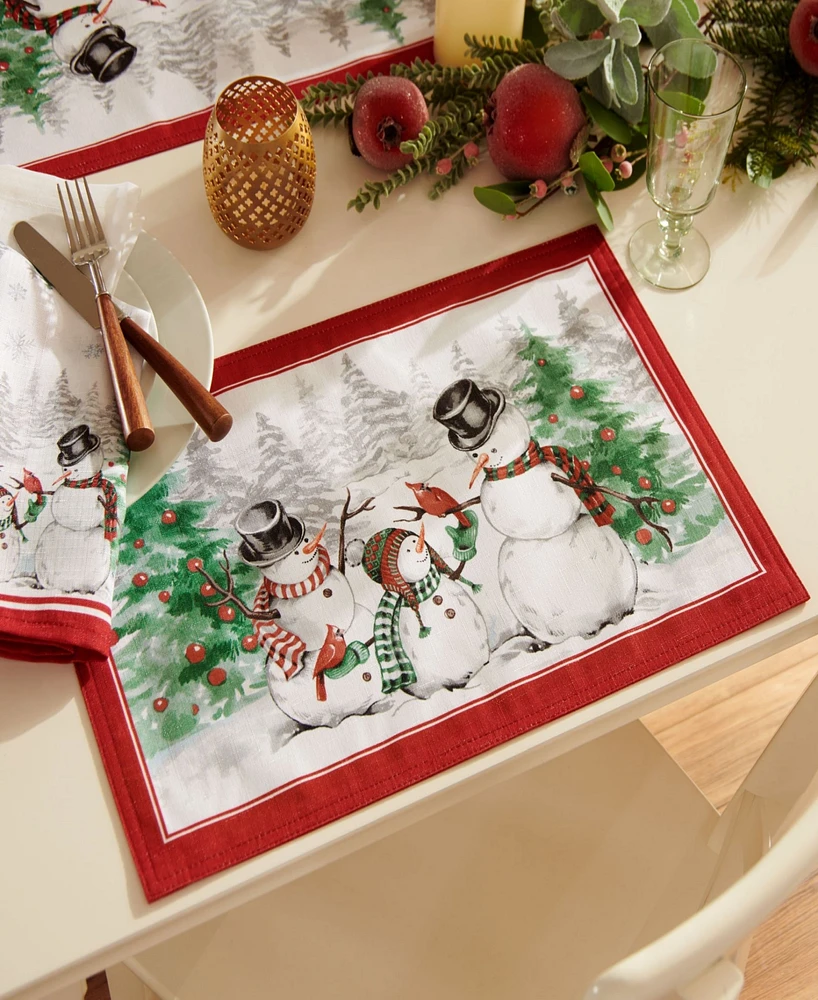 Snowman Winterland Holiday Snowflake Placemat, Set of 4