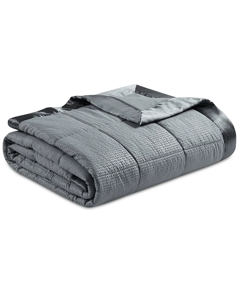 Madison Park Cambria Oversized Down Alternative Satin Trim Blanket