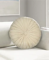 Mod Lifestyles Button Tufted Velvet Decorative Pillow, 16" Round