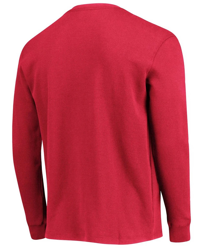 Men's Scarlet San Francisco 49Ers Team Maverick Thermal Henley Long Sleeve T-shirt