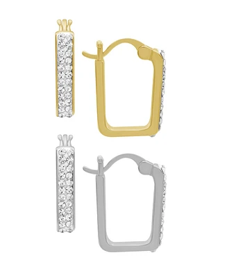 And Now This Gold Plated 2-Piece Click Top Hoop Earrings Set