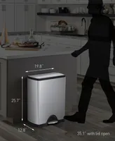 simplehuman 13 Gallon Classic Rectangular Step Kitchen Trash Can with Soft-Close Lid