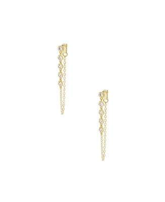 Ettika Crystal Gold-Plated Chain Dangle Earrings