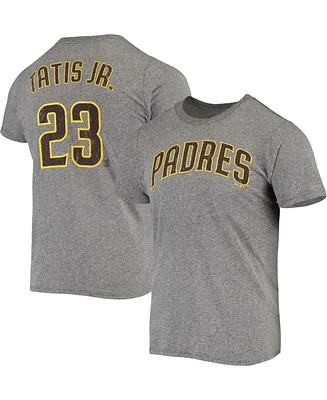 Men's Fernando Tatis Jr. Heathered Gray San Diego Padres Name and Number Tri-Blend T-shirt