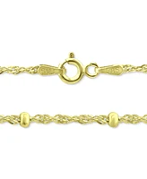 Giani Bernini Small Beaded Singapore 16" Chain Necklace in 18k Gold-Plated Sterling Silver, Created for Macy's