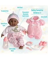 Jc Toys Berenguer Boutique 15" African American Baby Gift Set, 11 Pieces - African American