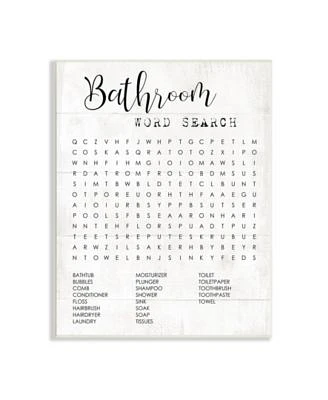 Stupell Industries Bathroom Word Search Fun Family Word Design Wall Plaque Art Collection By Daphne Polselli