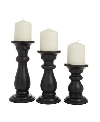 Wood French Country Candle Holder, Set of 3