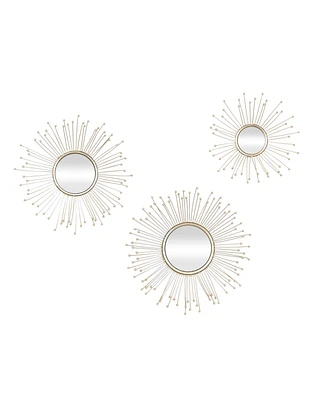 Metal Glam Wall Mirror, Set of 3