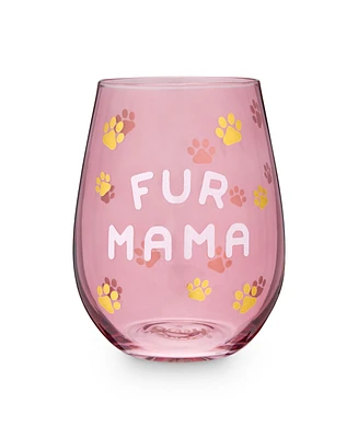 Blush Fur Mama Stemless Wine Glass