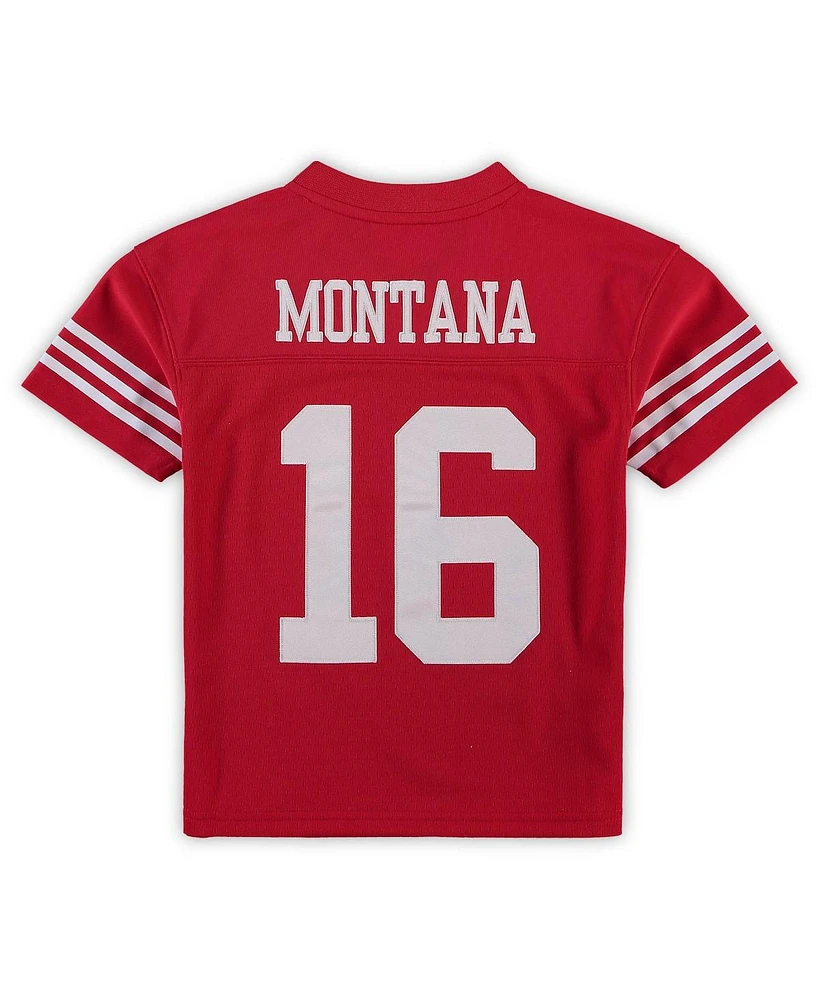 Preschool Girls and Boys Joe Montana Scarlet San Francisco 49ers 1990 Retired Player Legacy Jersey
