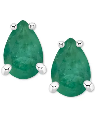 Sapphire Stud Earrings (1 ct. t.w.) 14k White Gold (Also Ruby & Emerald)