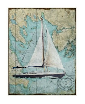 Stupell Industries Vintage Like World Map Sail Boat Ocean Coast Painting Wall Plaque Art Collection By Art Licensing Studio