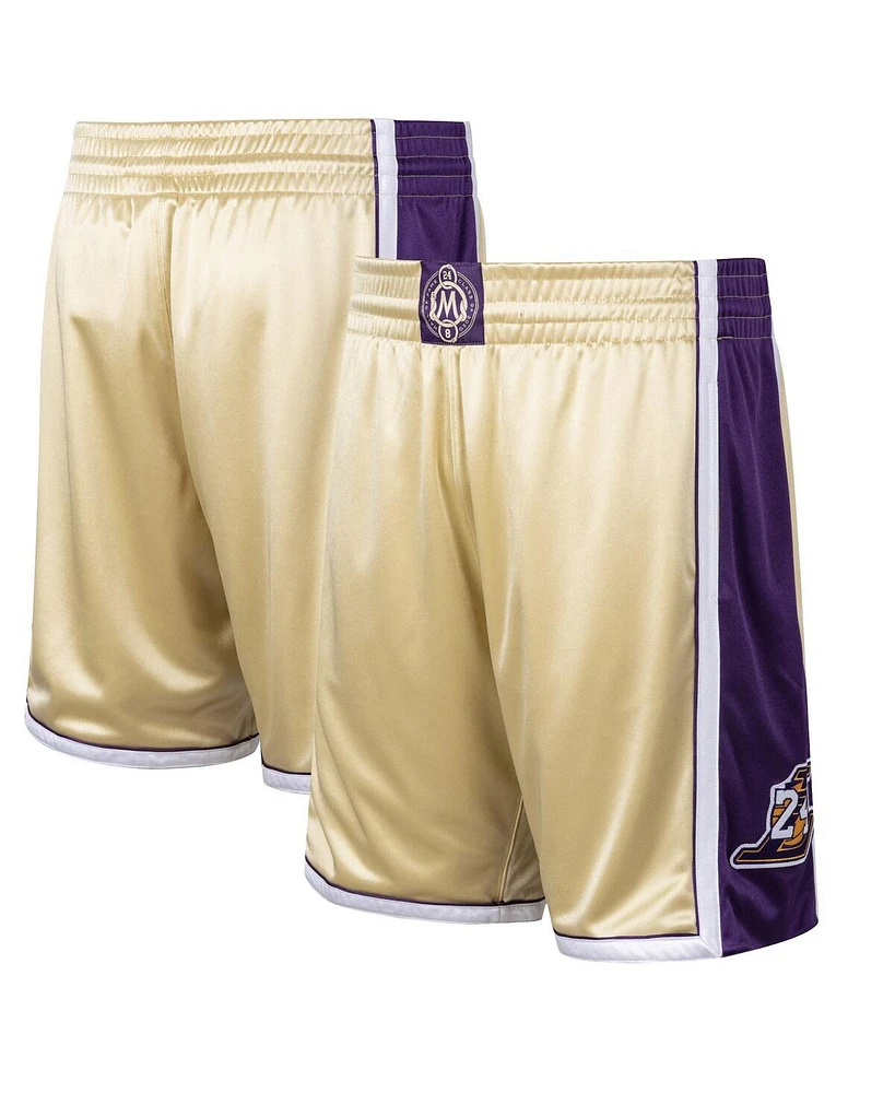 Men's Kobe Bryant Gold-Tone Los Angeles Lakers Hall of Fame Class 2020 Authentic Hardwood Classics Shorts